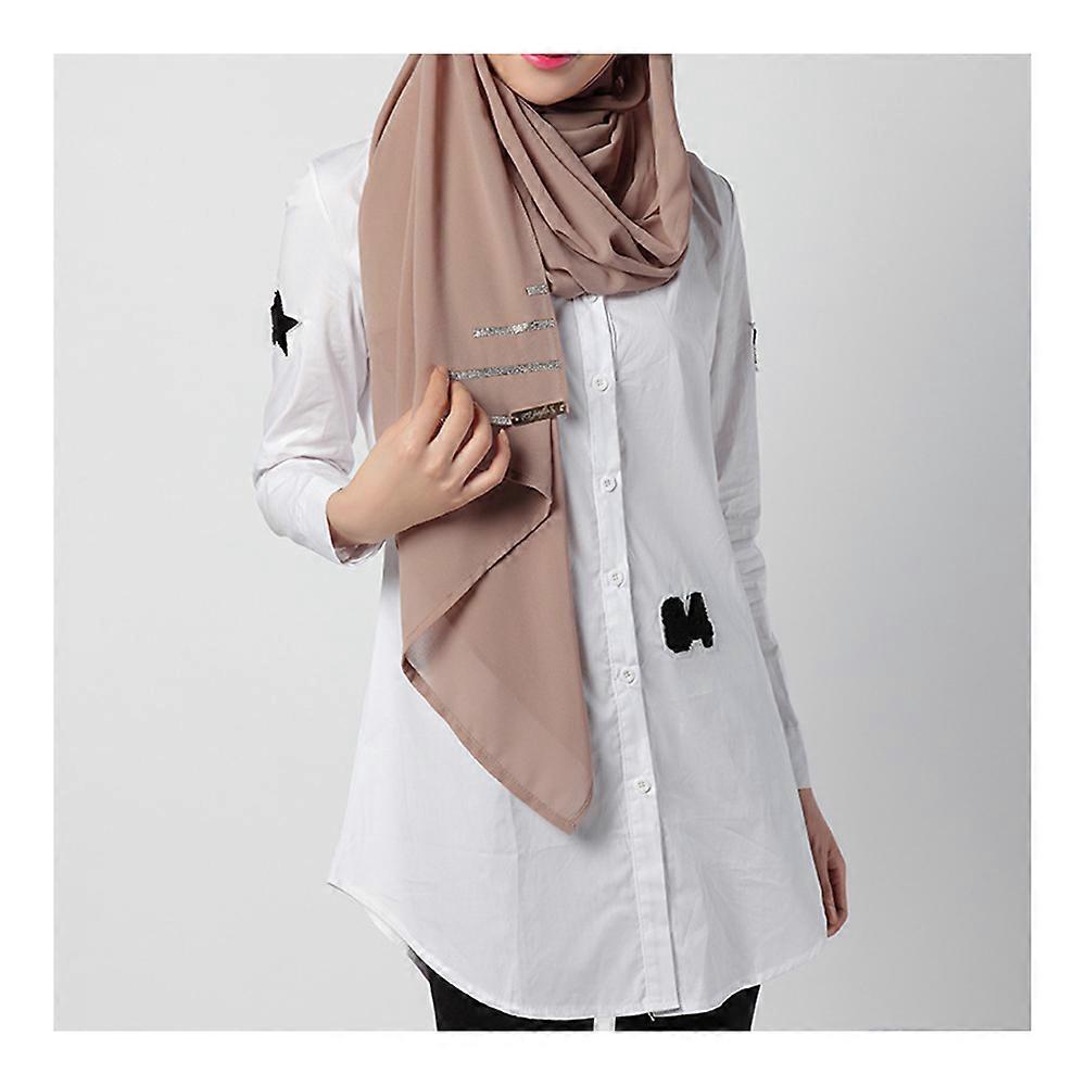 Muslim Slim Long White Summer Blouse
