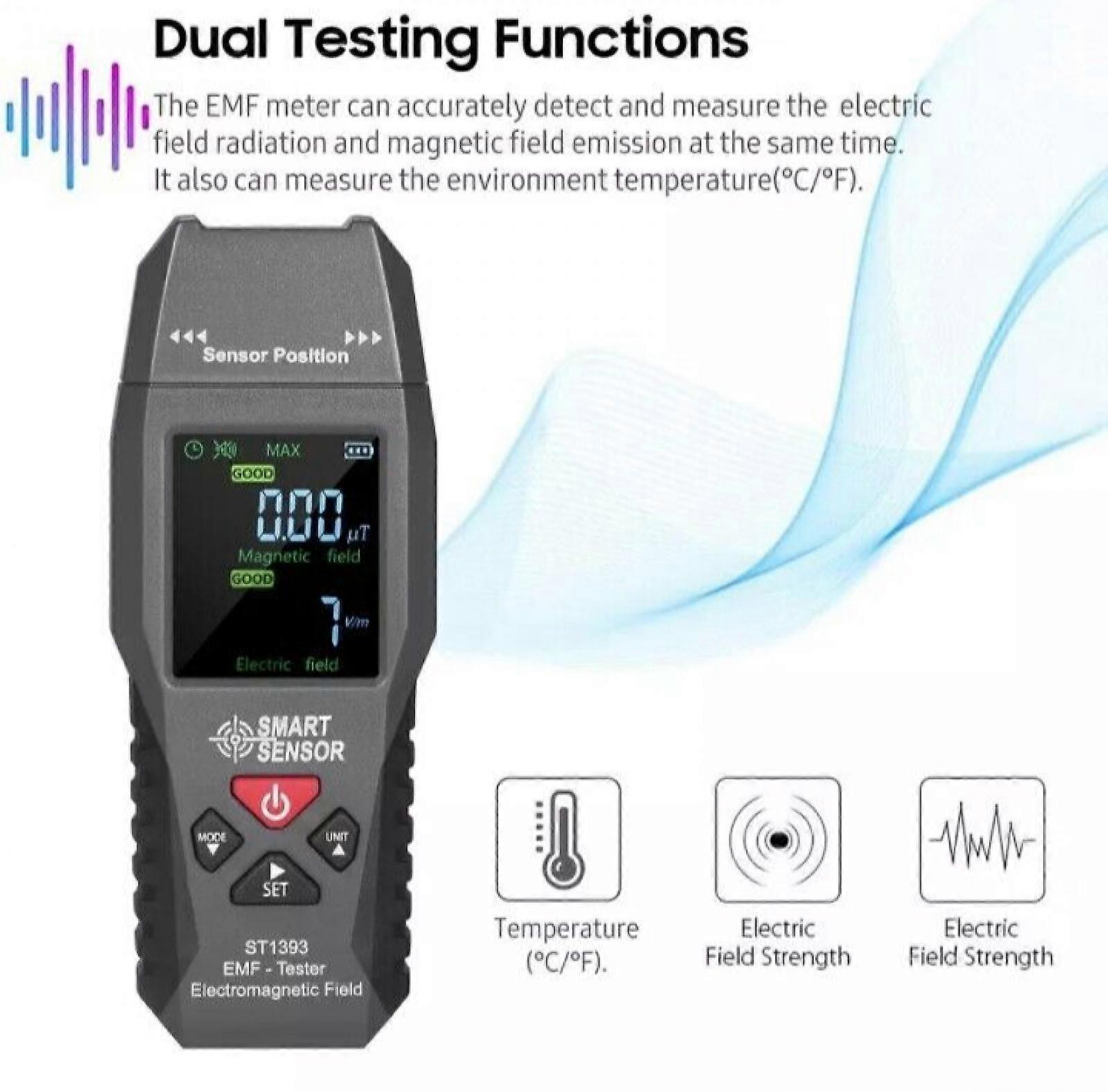 EMF Meter With Sound and Temperature. Spirit Paranormal Ghost Hunting Equipment DG