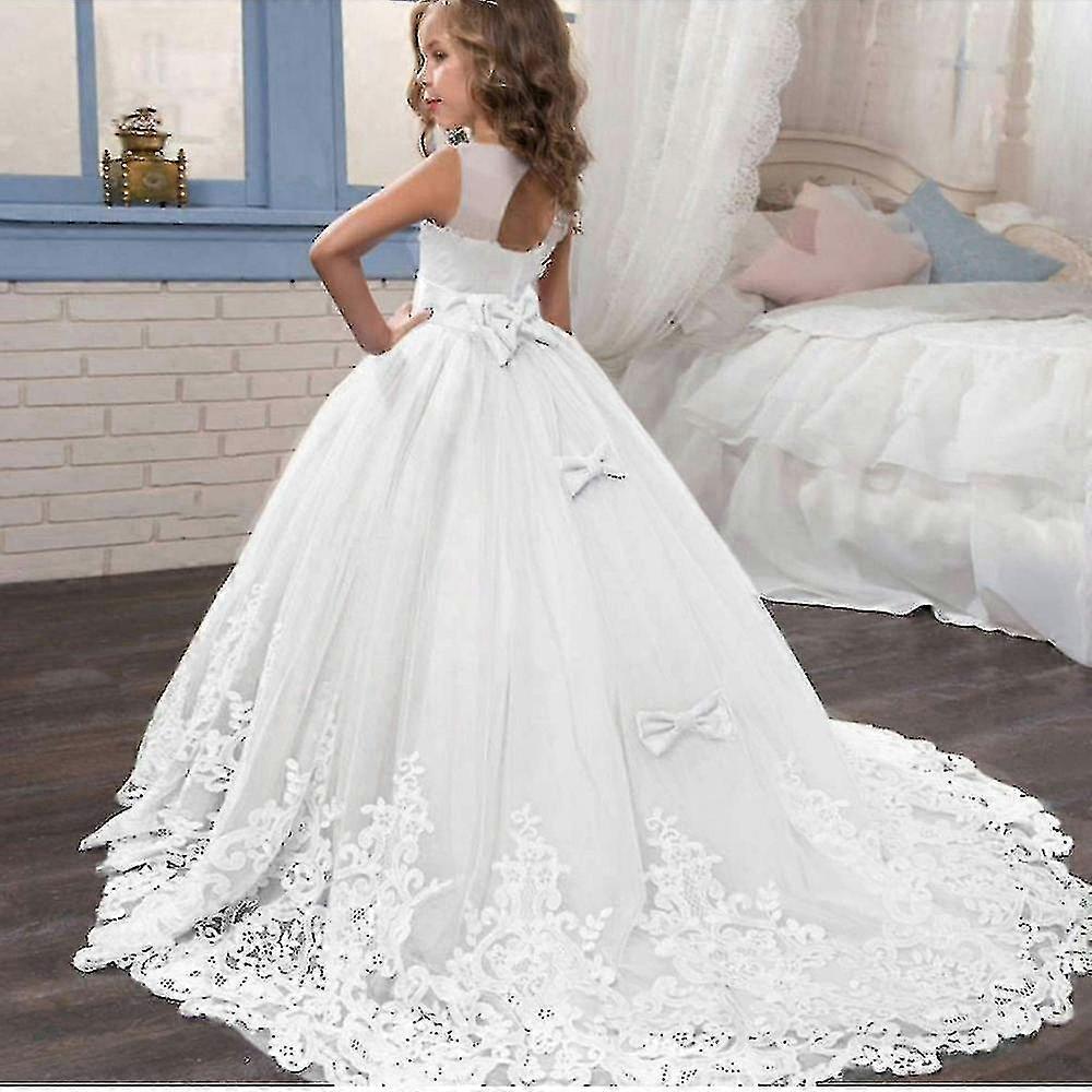 strapless open back dress Baby Girl Solid Color Sling Princess Fashion Dress Children’s Formal Dress 140 (8-10Y) / White main image 1