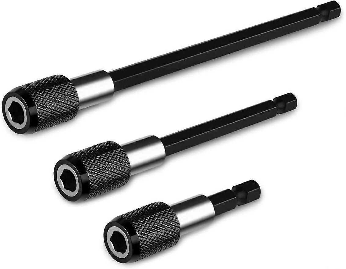 3pcs Magnetic Extension Rod, Electric Drill Screwdriver Bit, 1/4 Hex Drill Bit Quick Release Bar Socket Screwdriver Bit Holder, 60/100/150mm