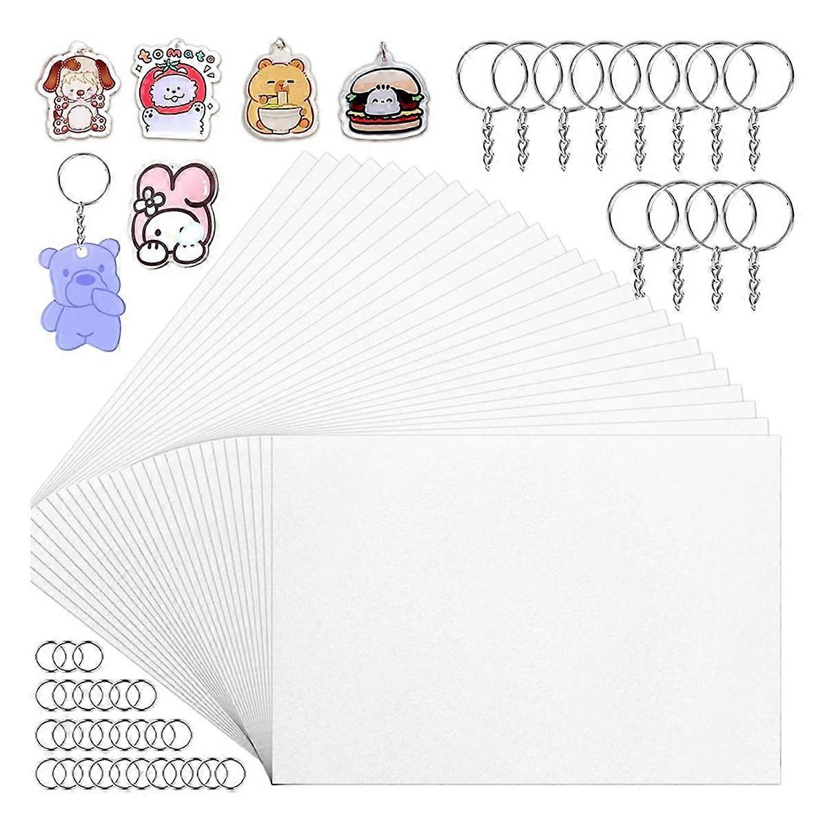 100 stycken krympplastark, krymppapper, blanka krympfilmsark för barnpyssel