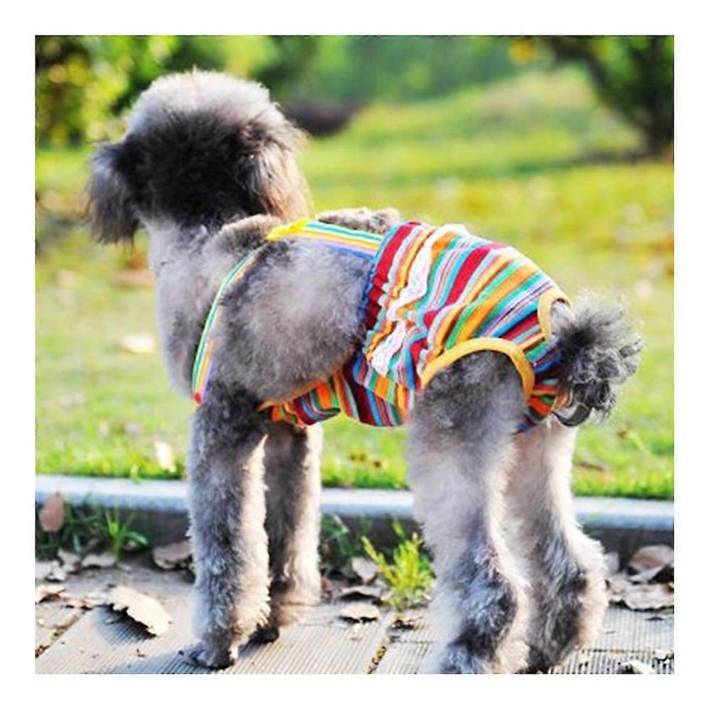 Rainbow Design Dog Suspender Physiological Pants