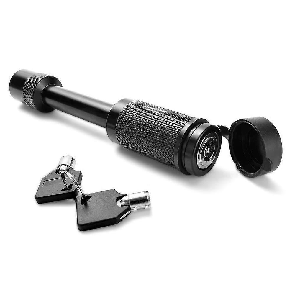 Black trailer hitch lock, 5/8" pin diameter, fits 2" receiver