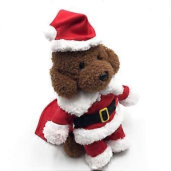 Pacchetto di trasformazione per animali domestici invernali Divertente Natale tridimensionale vestiti per cani Babbo Natale Vestiti per cani Natale Il gatto sta su due piedi e si trasforma