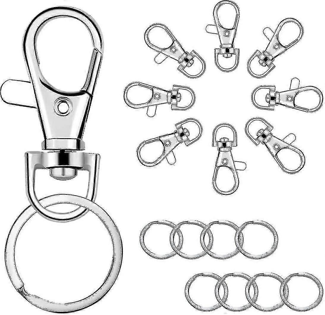 100 Pcs Keychain Hooks With Key Rings, Keychain Clip Hooks With Rings For Lanyard Jewelry