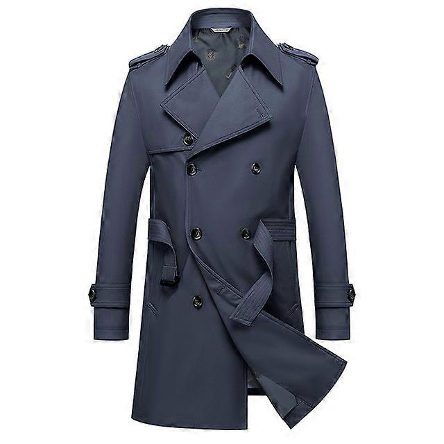 Solide Klassische Herren Trenchcoat Plus Size Windschutz