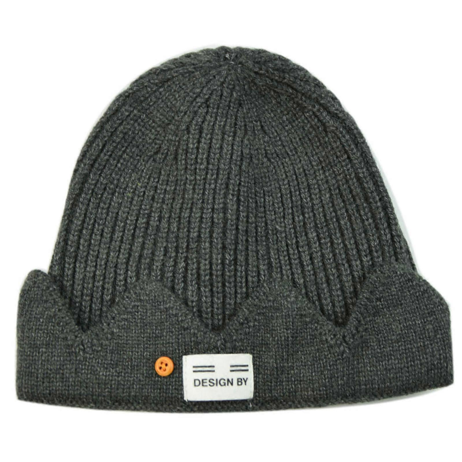 Wave Pattern Edge Knitted Winter Warm Cap for Creative Design Crown Melon Hat