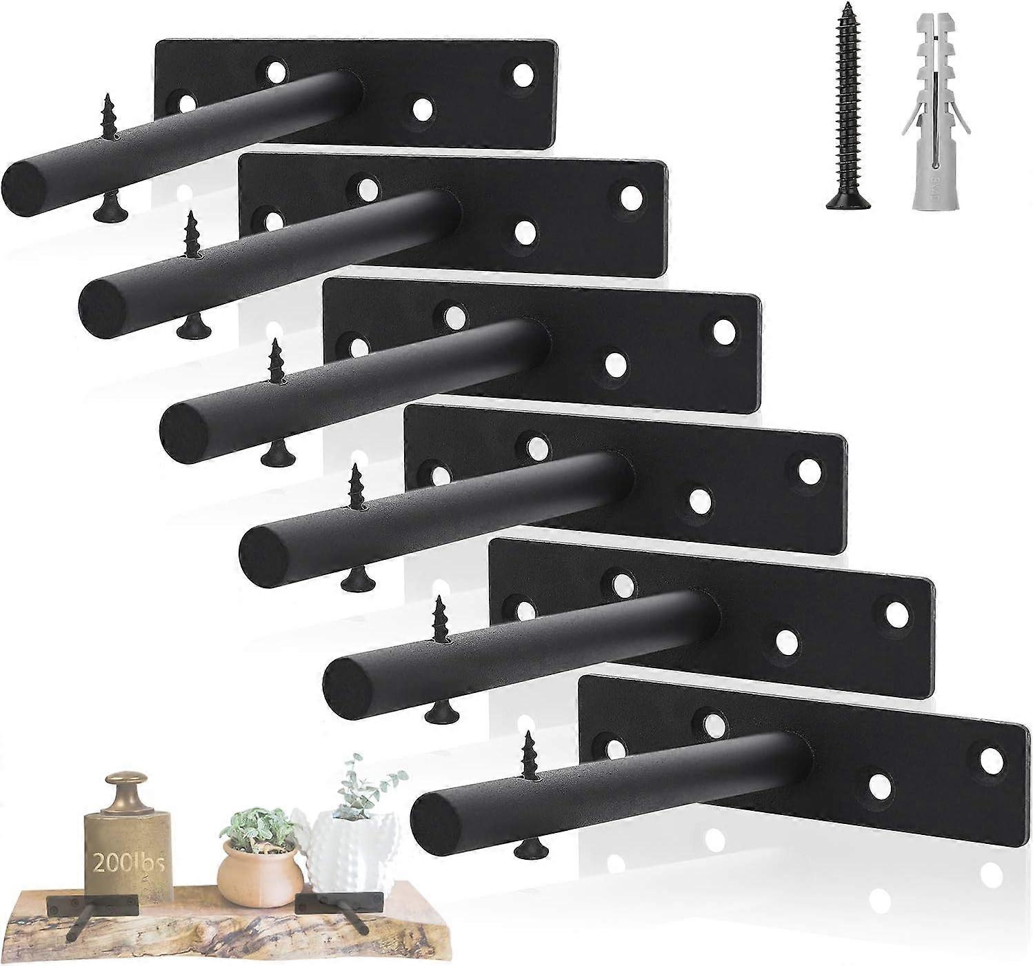 Invisible Shelf Bracket, Retro Wall Shelf Bracket, Invisible Bracket for Wall Shelf - 6 Pcs