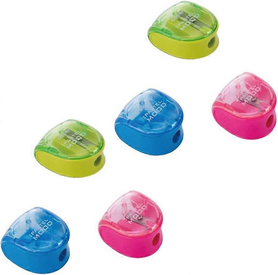 Plastic Pencil Sharpener, Manual Pencil Sharpener,Handheld Pencil Sharpener, Mini Pencil Sharpener,Random Color 6Pcs