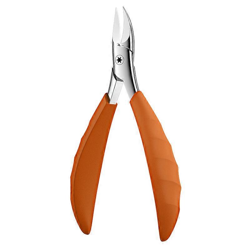 Professional Toenail Scissors - Precision Ingrown Toenail Scissors for Thick Toes Stainless Steel Toenail Scissors Soft Handle (Orange)