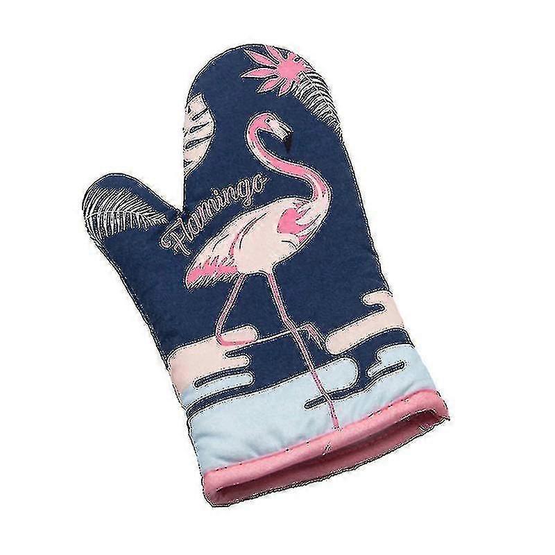 Flamingo Pattern Microwave Gloves High Temperature Resistant Oven Gloves Pot