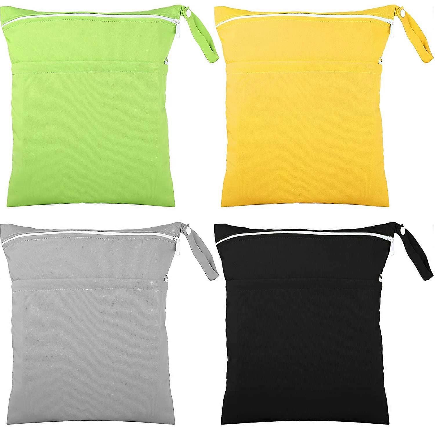 Tinor 4 Stück nasser Trockensack für Babytuchwindeln wasserdichter nasser Beutel waschbare Reisetasche wiederverwendbar