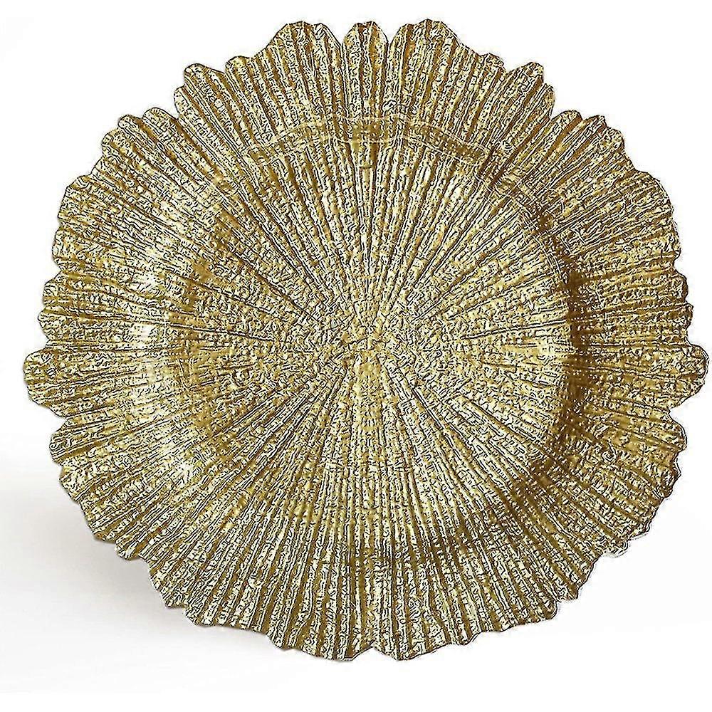 Large 13 Decorative Glass Service Plate Compatible With Home Or Professional Fine Dining-compatible With Upscale Catering Events, Dinner Parties, Or W