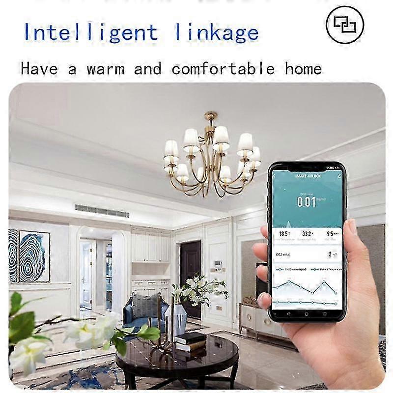 Tuya Wifi Air Quality Monitor Smart Home Co2 Detector Formaldehyde Voc Co2 Ch2o Temperature Humidity Detector, Zigbee