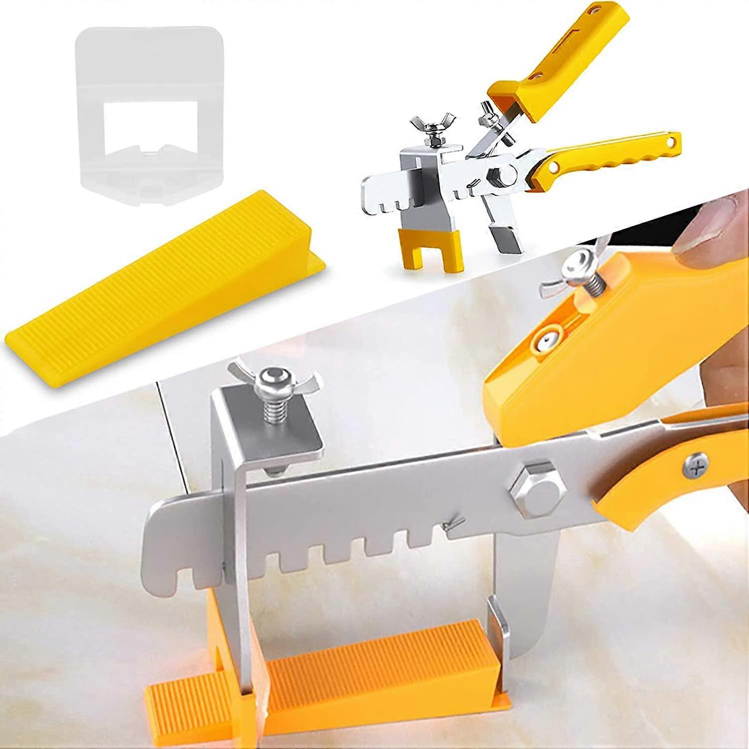 Tile Leveling System,2mm,401pcs Tiling Tool Set 300 Tabs,100 Wedges,Pliers,Reusable,for 3-12mm Tile Height