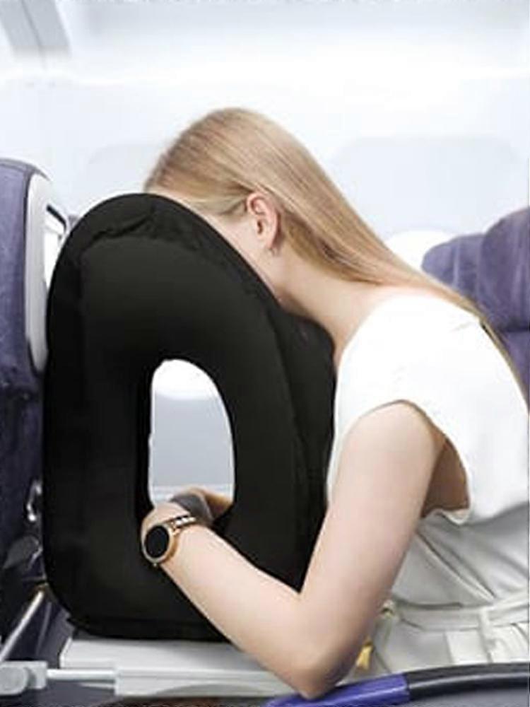 כרית נסיעות חדשה מגיעה כרית אוויר משודרגת משענת ראש מתנפחת כריות תנומה לכריות מטוס תמיכה בסנטר רך