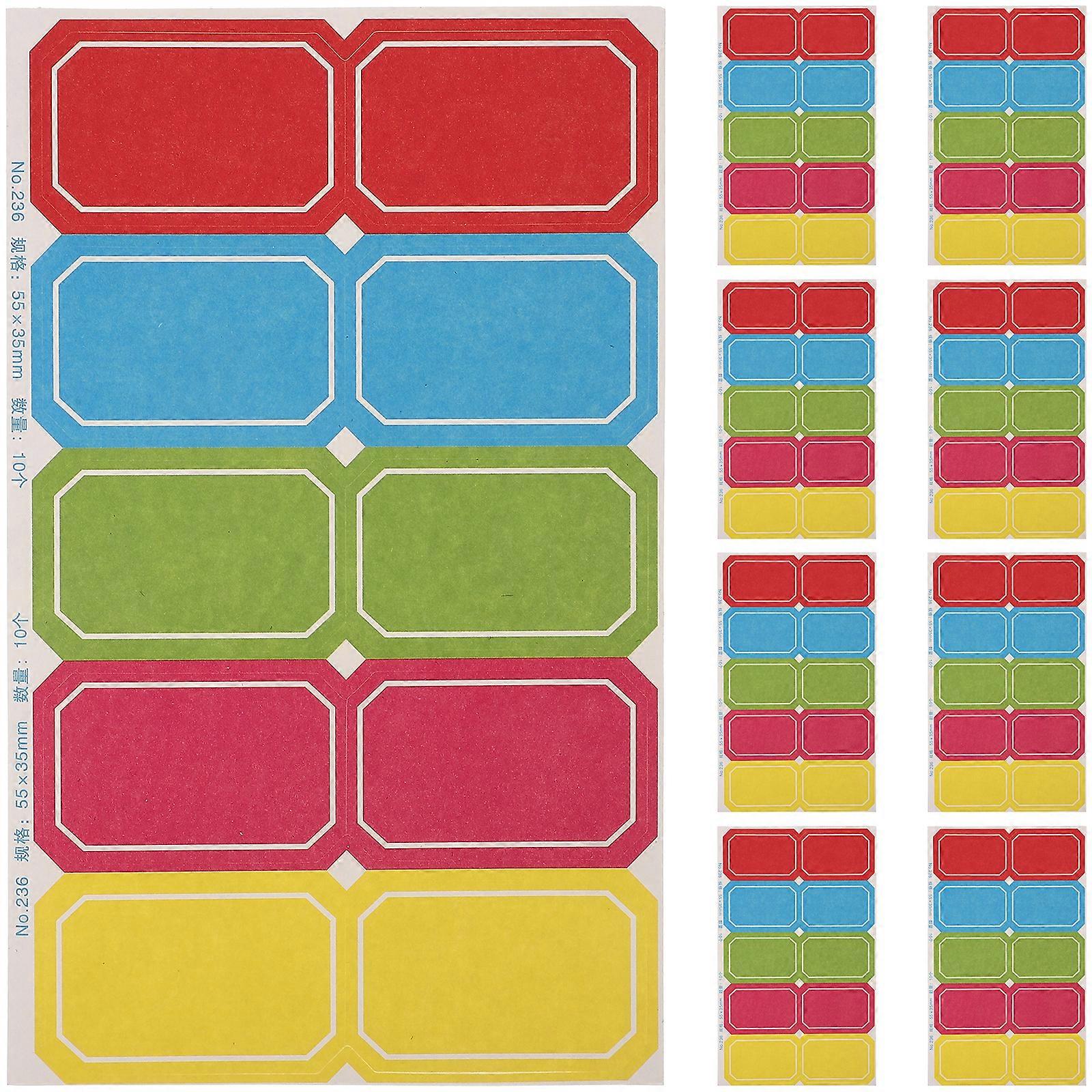 10 Sheets Colorful Envelopes Label Stickers Bottles Label Envelopes Label Name Tag Label Blank Freezer Label