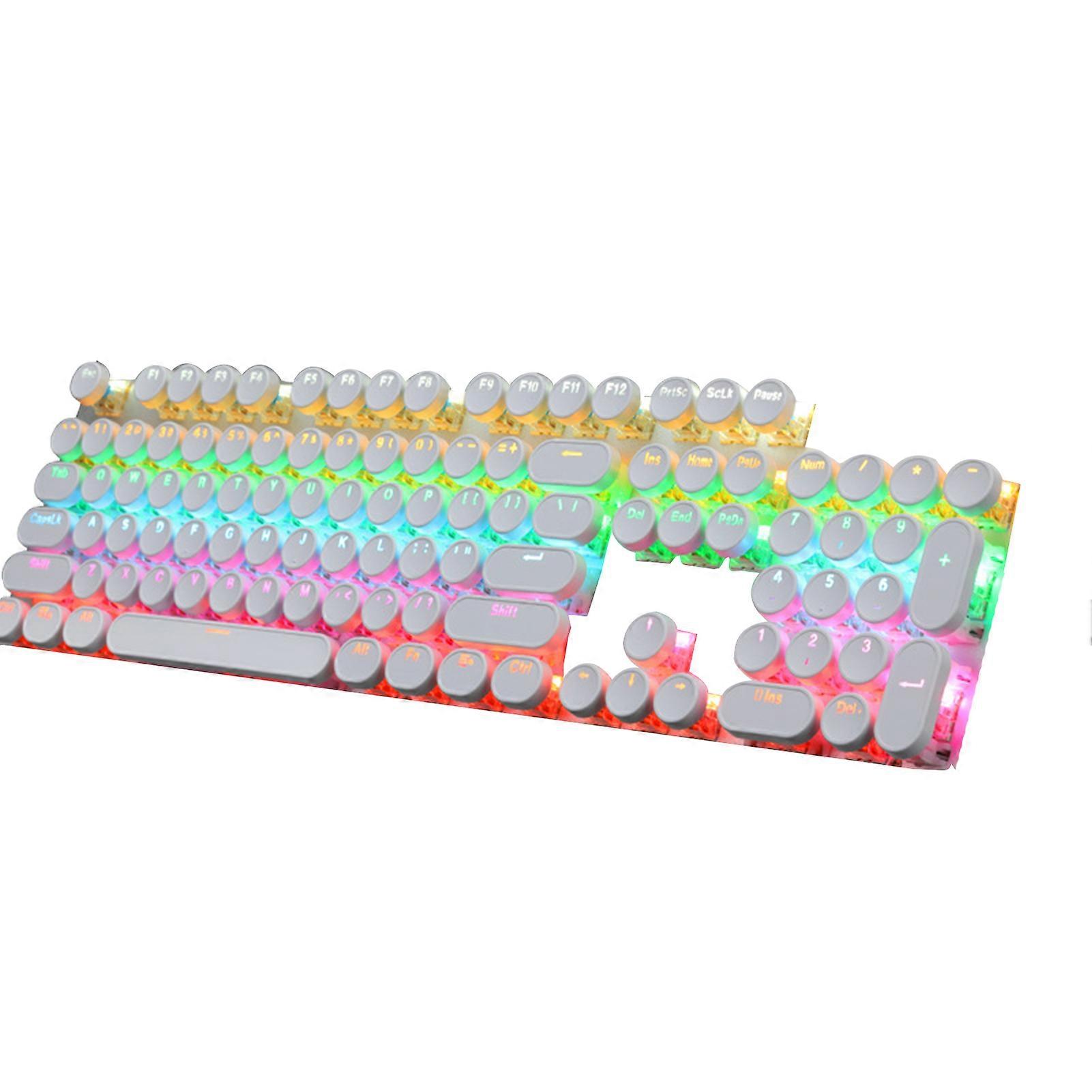 104Pcs/Set Keycaps Retro Anti-deform ABS Mechanical Circular Keycaps Decor for 104-key Mechanical Keyboard