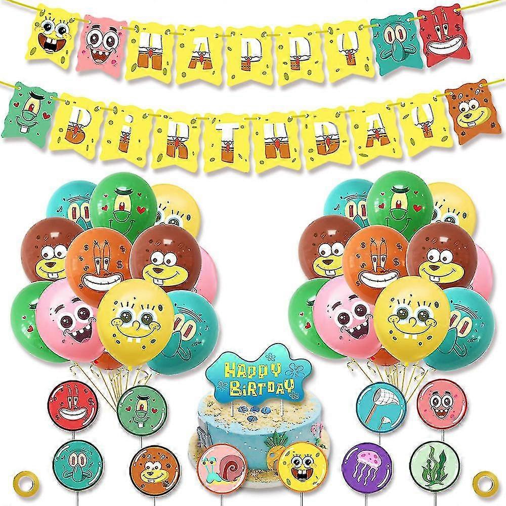 Spongebob Theme Party Birthday Decorations Set