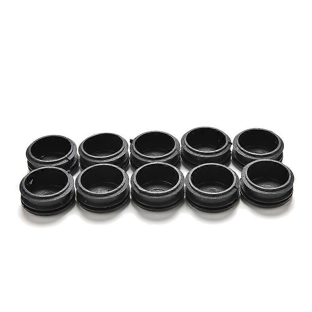10x Black Plastic Blanking End Caps Cap Insert Plugs Bung For Round Pipe Tube Shytmv