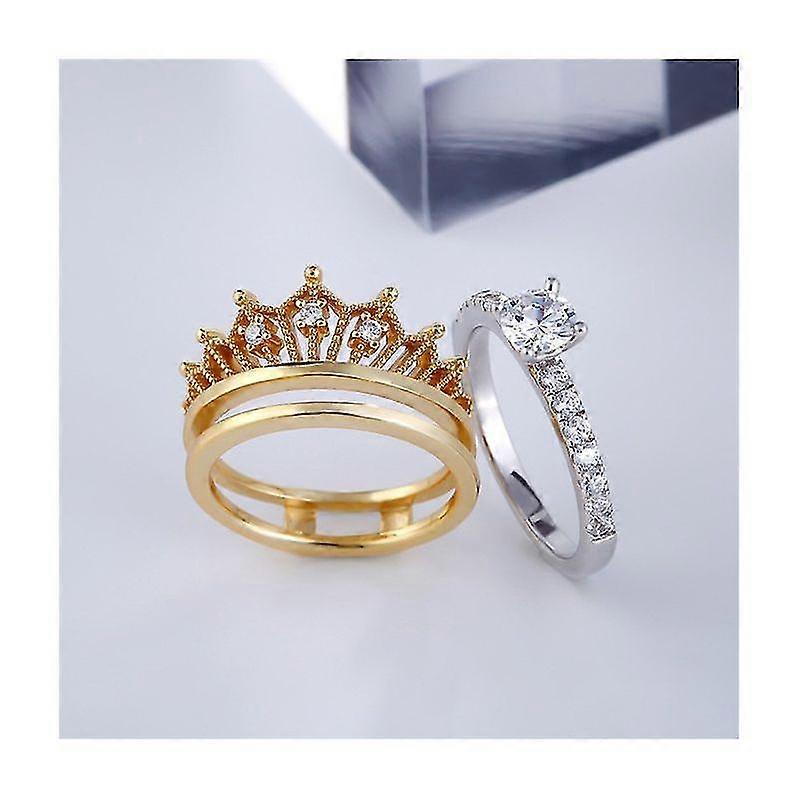 Fash 925 Silver 2 In 1 Round Cut Sound Ring