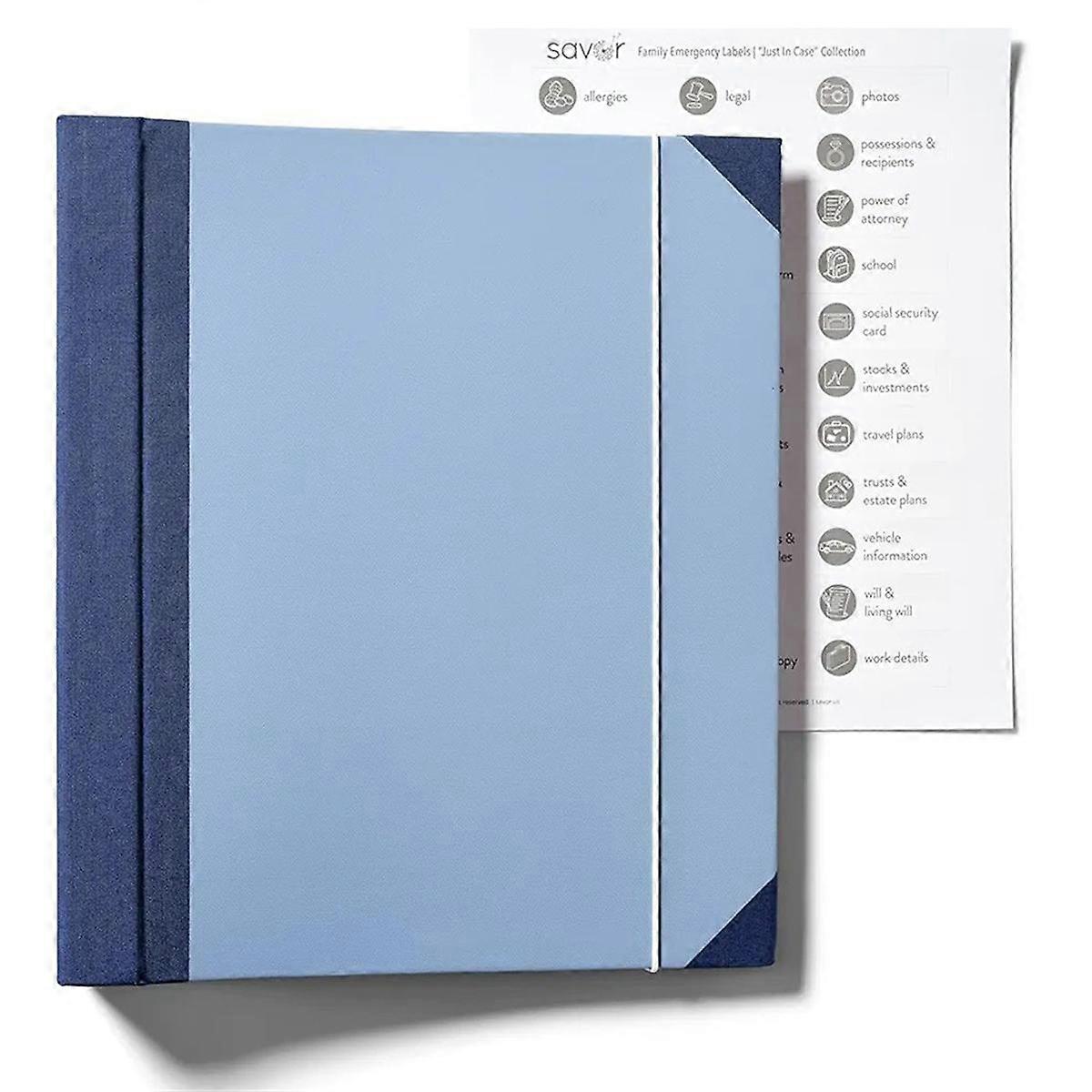 Accordion File Organizer, Expanding File Folder with Notebook & Storage Bag Accordion Folder for Office/School Blue