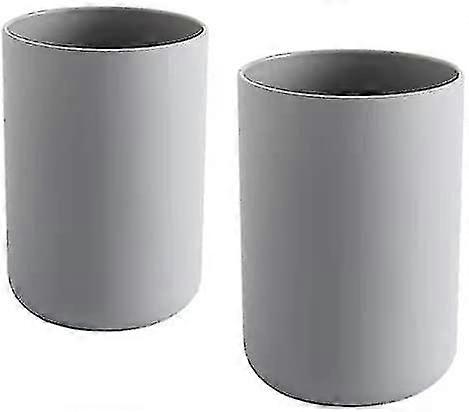 2 Pieces Tooth Cups, Bathroom Toothbrush Holder, Mug, Plastic Cup 300ml (grey And Grey)