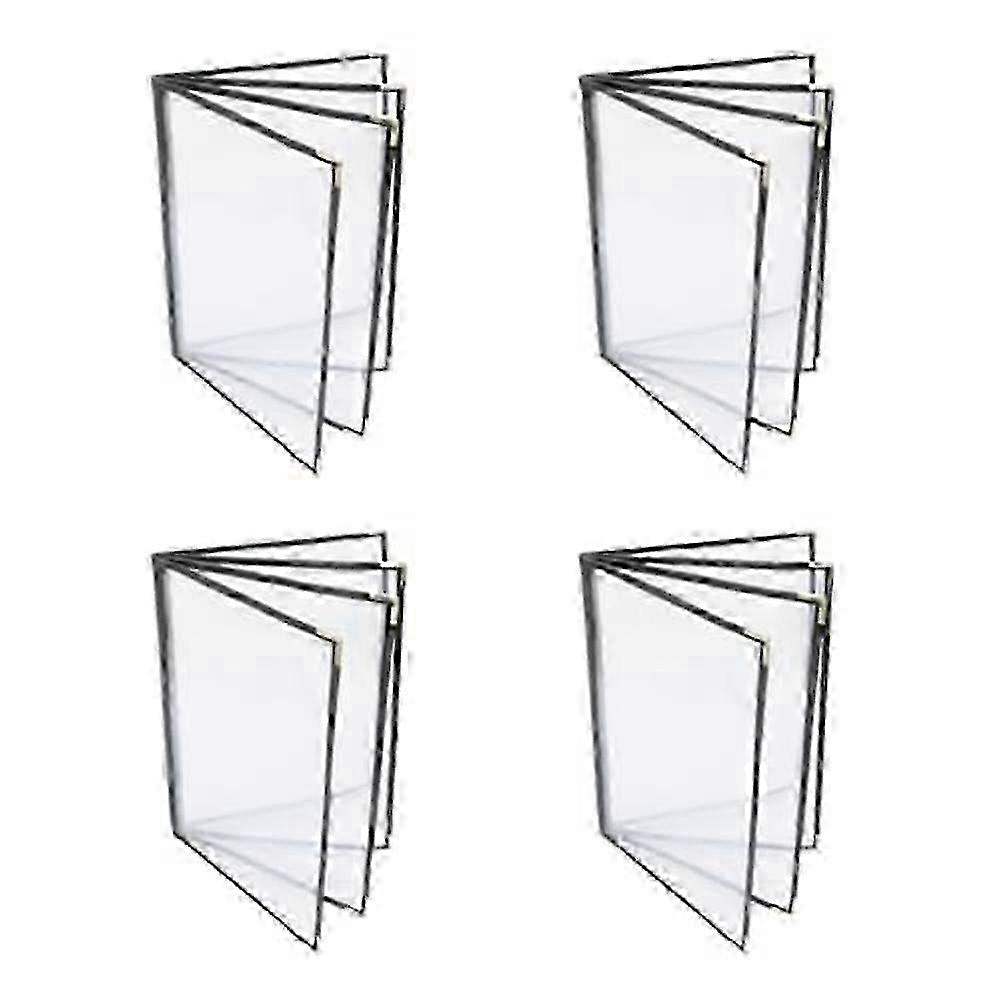 4PCS Menu Covers, Menu Covers 8.5X11Inch, Menu Holder 4 Page 8 View, Restaurant Menu Covers compatible with A4