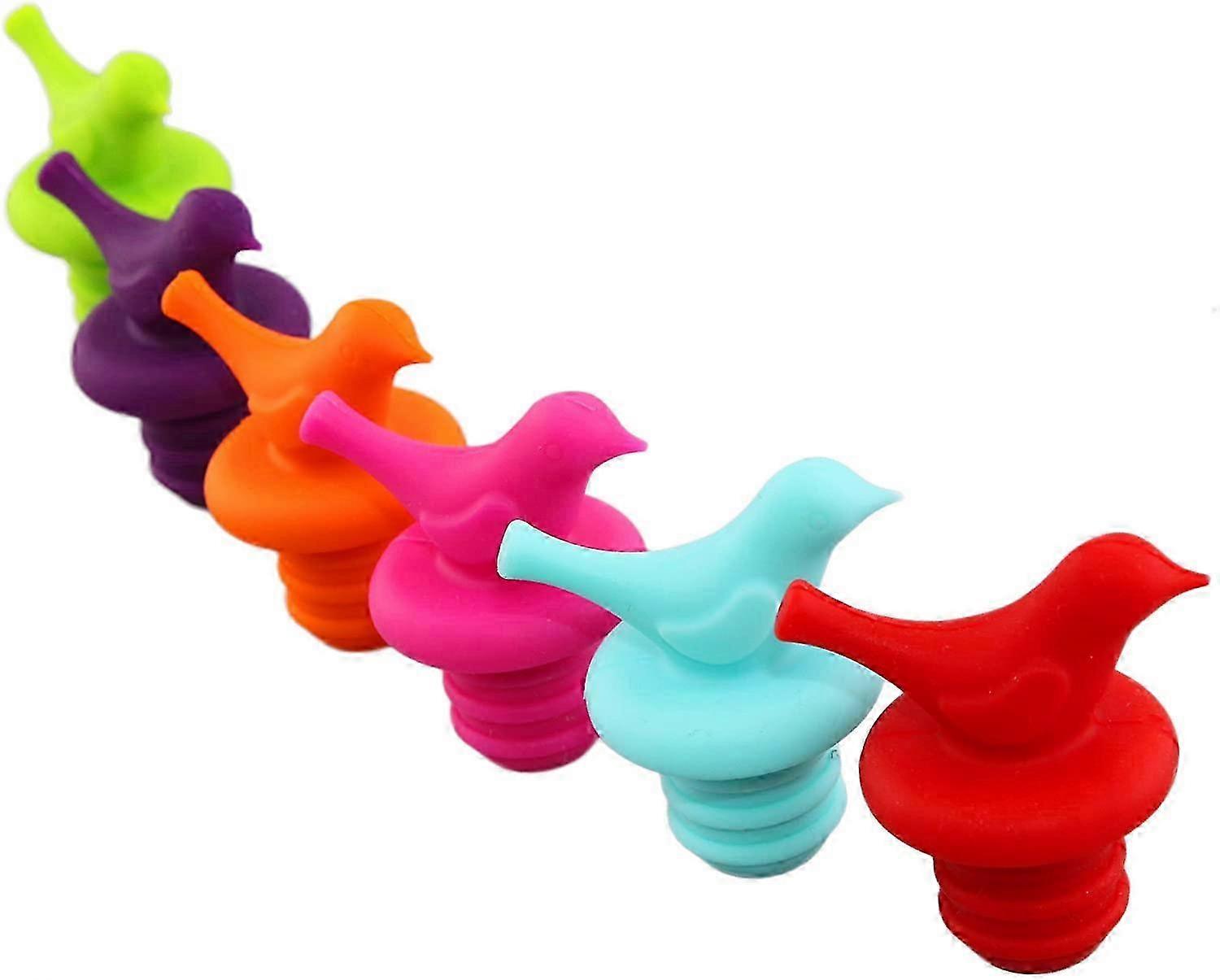6 Pieces Bird Shape Silicone Wine Corks Reusable Beverage Corks