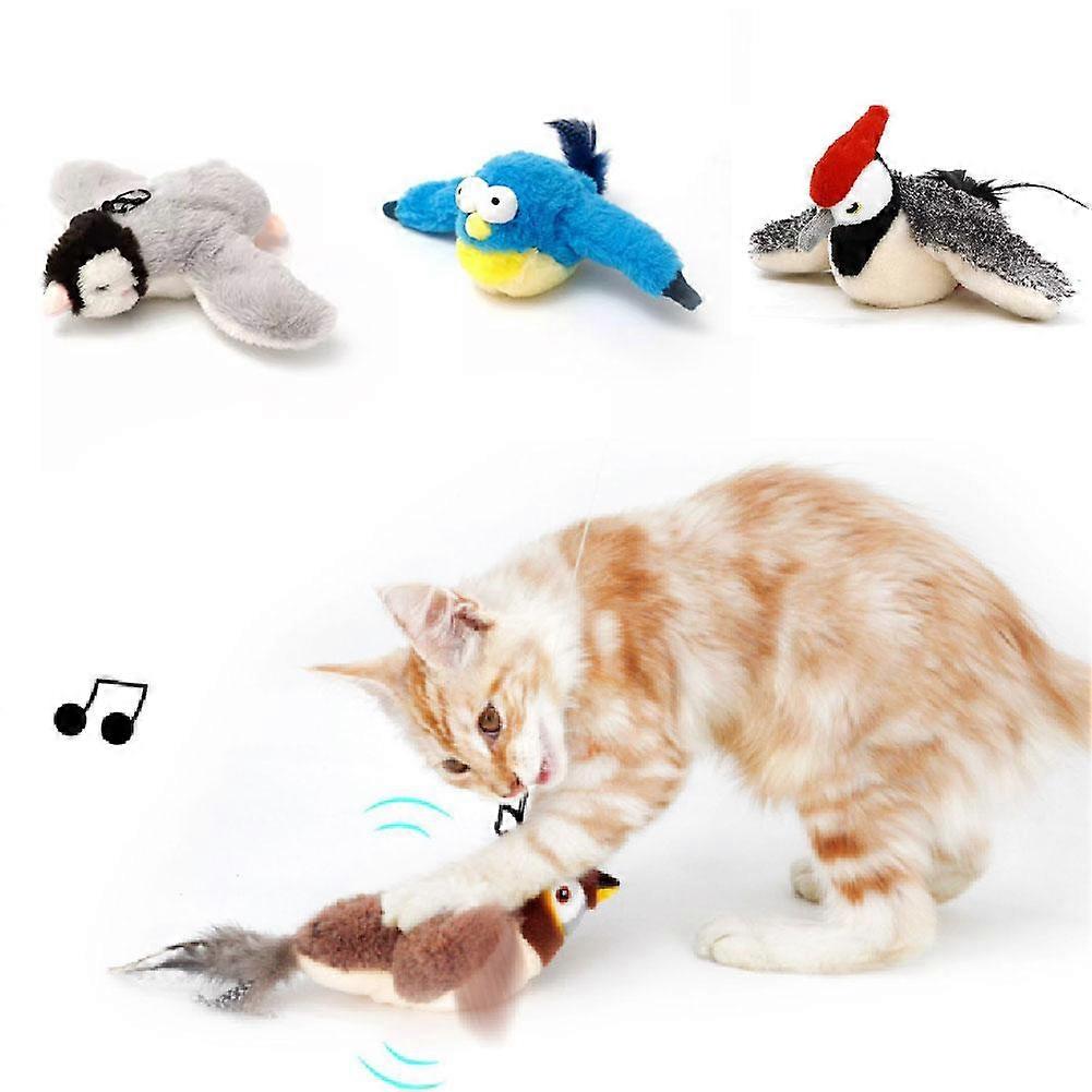 Electronic Interactive Flying Bird Cat Toy Hanging Pet Flapping Wings Sparro