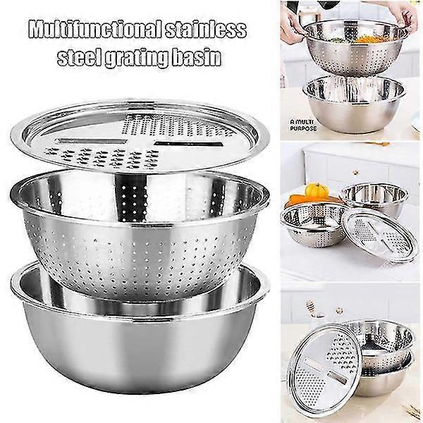 Multifunctional Stainless Steel Basin Drainer Basket Kitchen Grater
