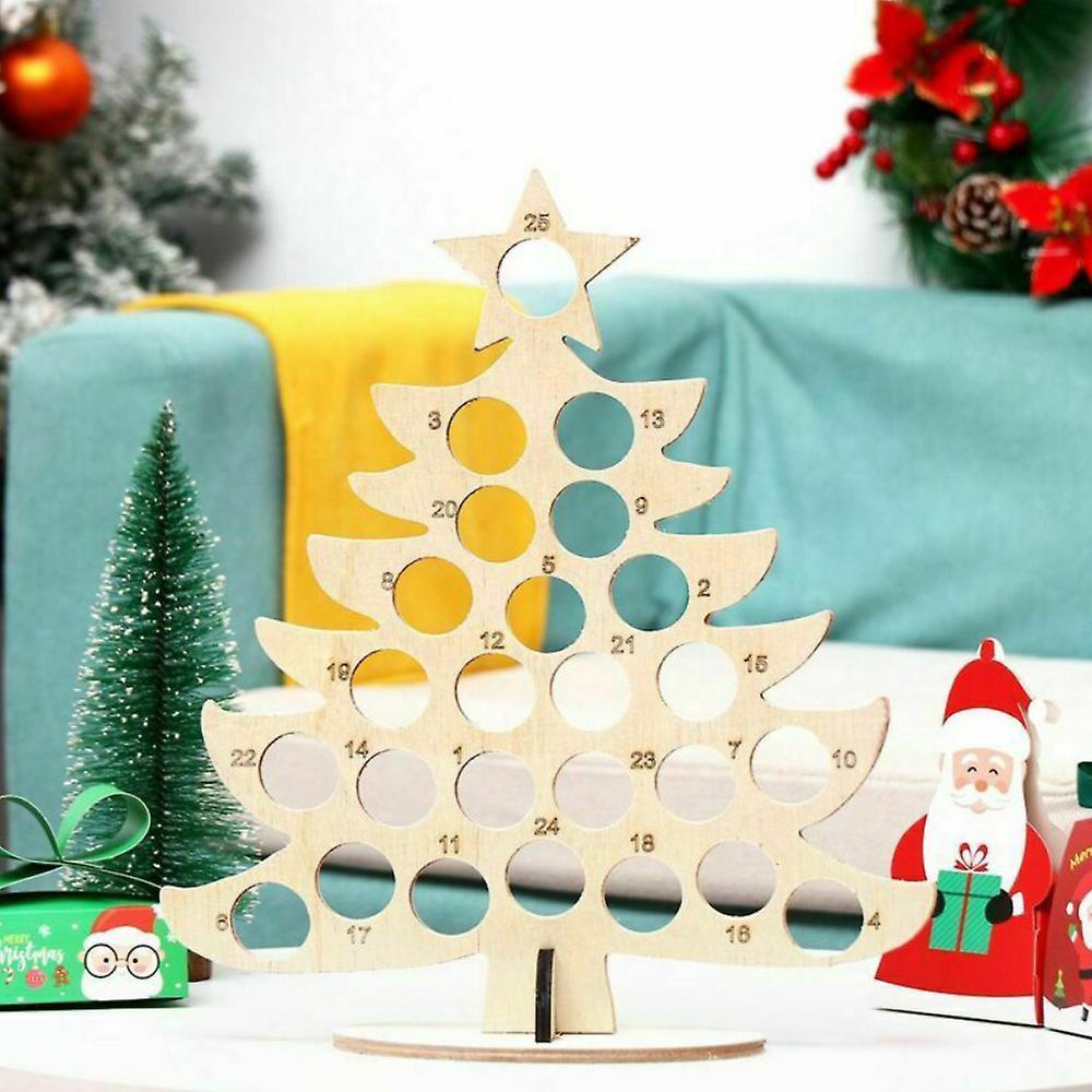 Christmas Wooden Advent Calendar Chocolate Holder Countdown Calendar 