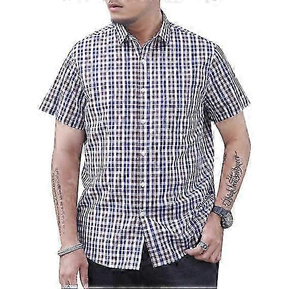 Karierte Kurzarm-Button-Down-Hemden für Herren