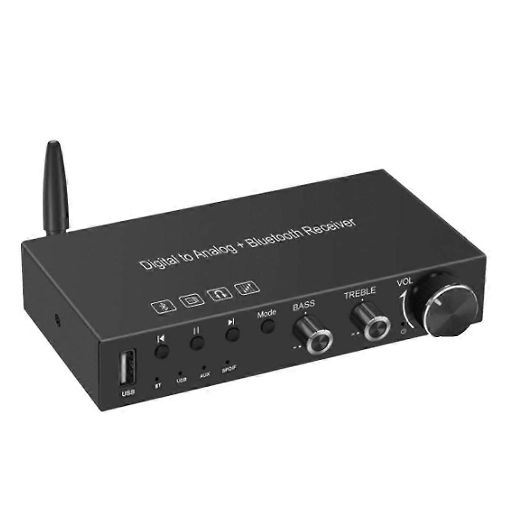 USB 192KHz Digital to Analog Converter with Headphone Amplifier Built-in Bluetooth 5.0 Receiver Music Player