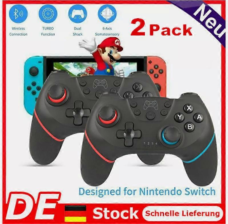 2stk. Fr Nintendo Switch/Pro Trådløs Controller Gamepad Gamepads Bluetooth DE