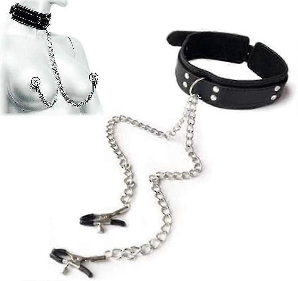 Soft Leather Pet Collar with Metal Clip, Adjustable