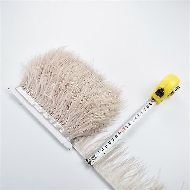 1meters Ostrich Feathers Fringe Trim For Needlework And Handicrafts 8 -10cm Feather Dress Accessories Plumes Fringes For Clothes