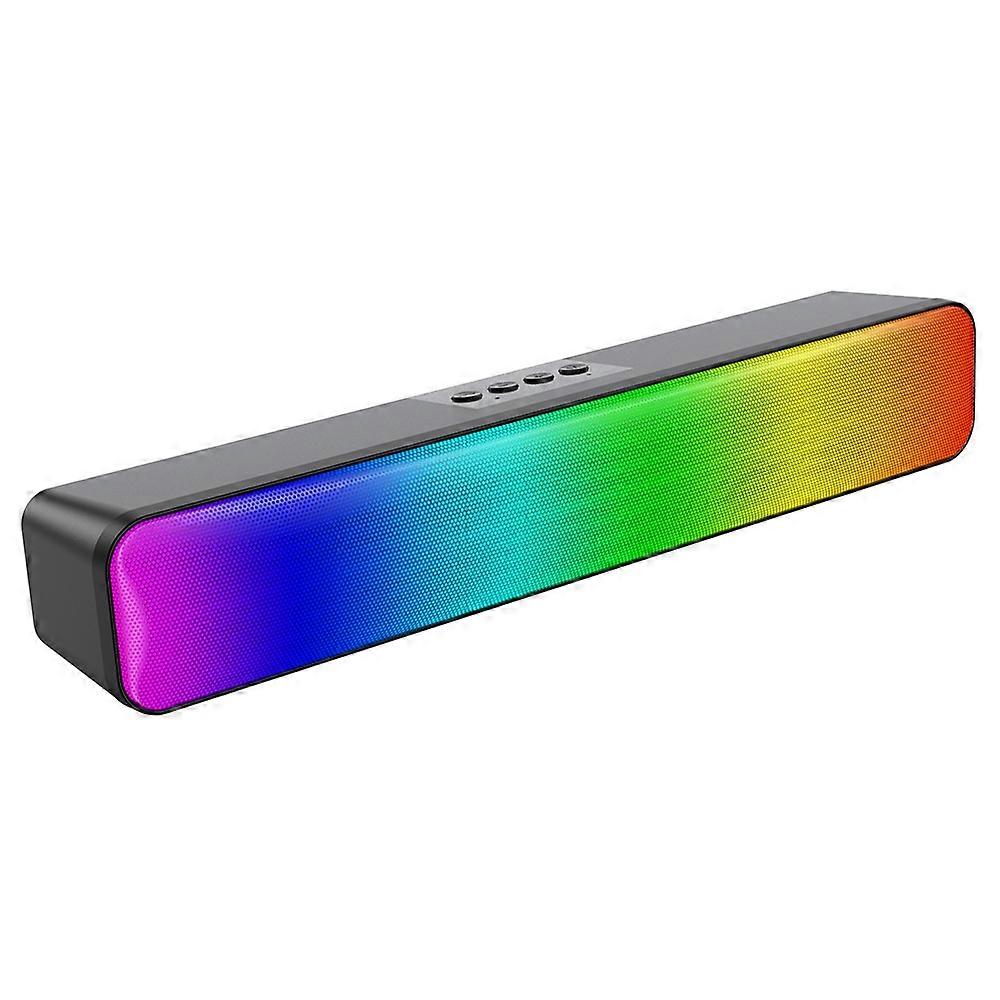 E-3562 Desktop Long Strip Multifunctional RGB Colorful Light Bluetooth Wireless Speaker E-3562 (Black)