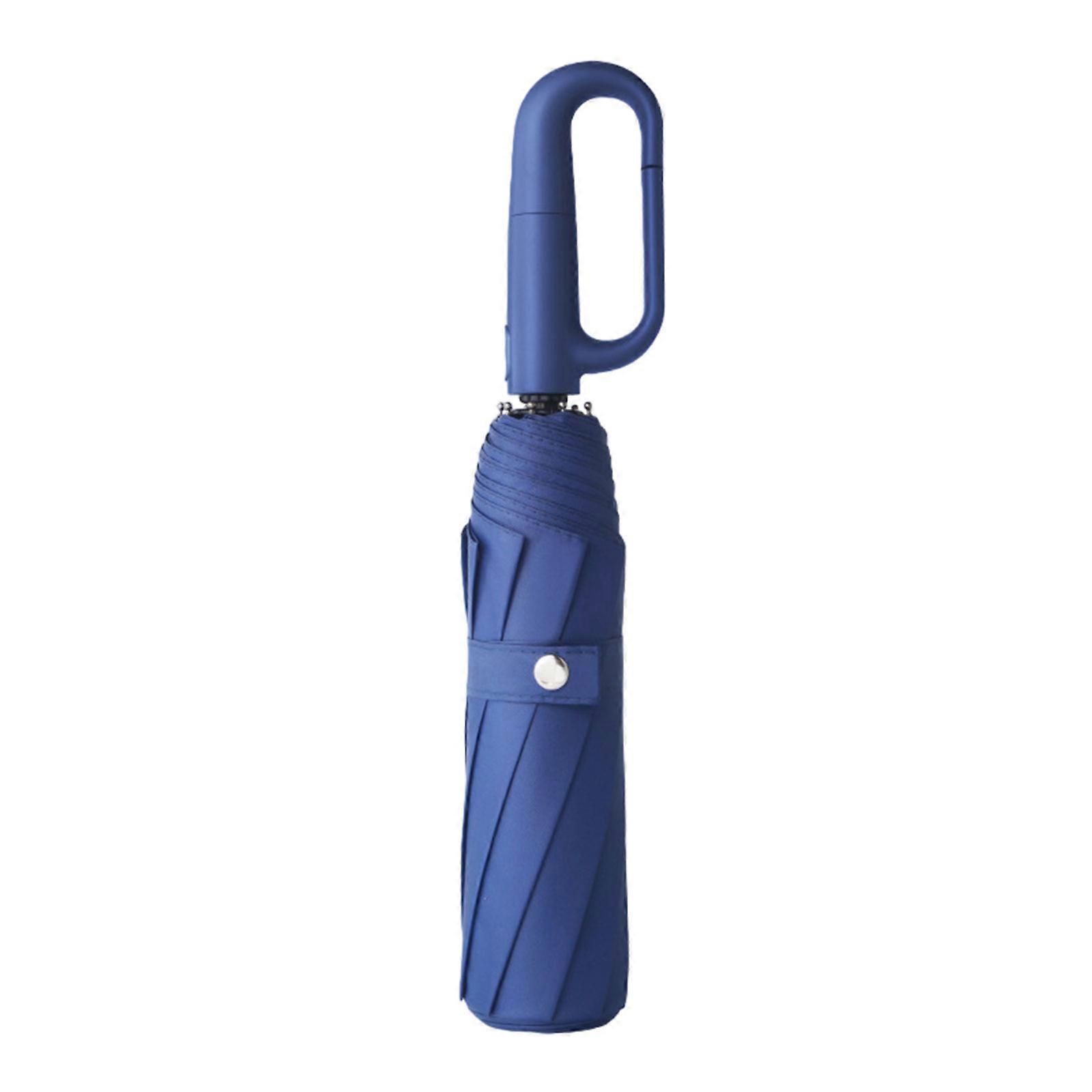 Automatic Open And Close Umbrellas With Loopp Handle, Windproofs Folding Umbrellas for Weather Navy blue