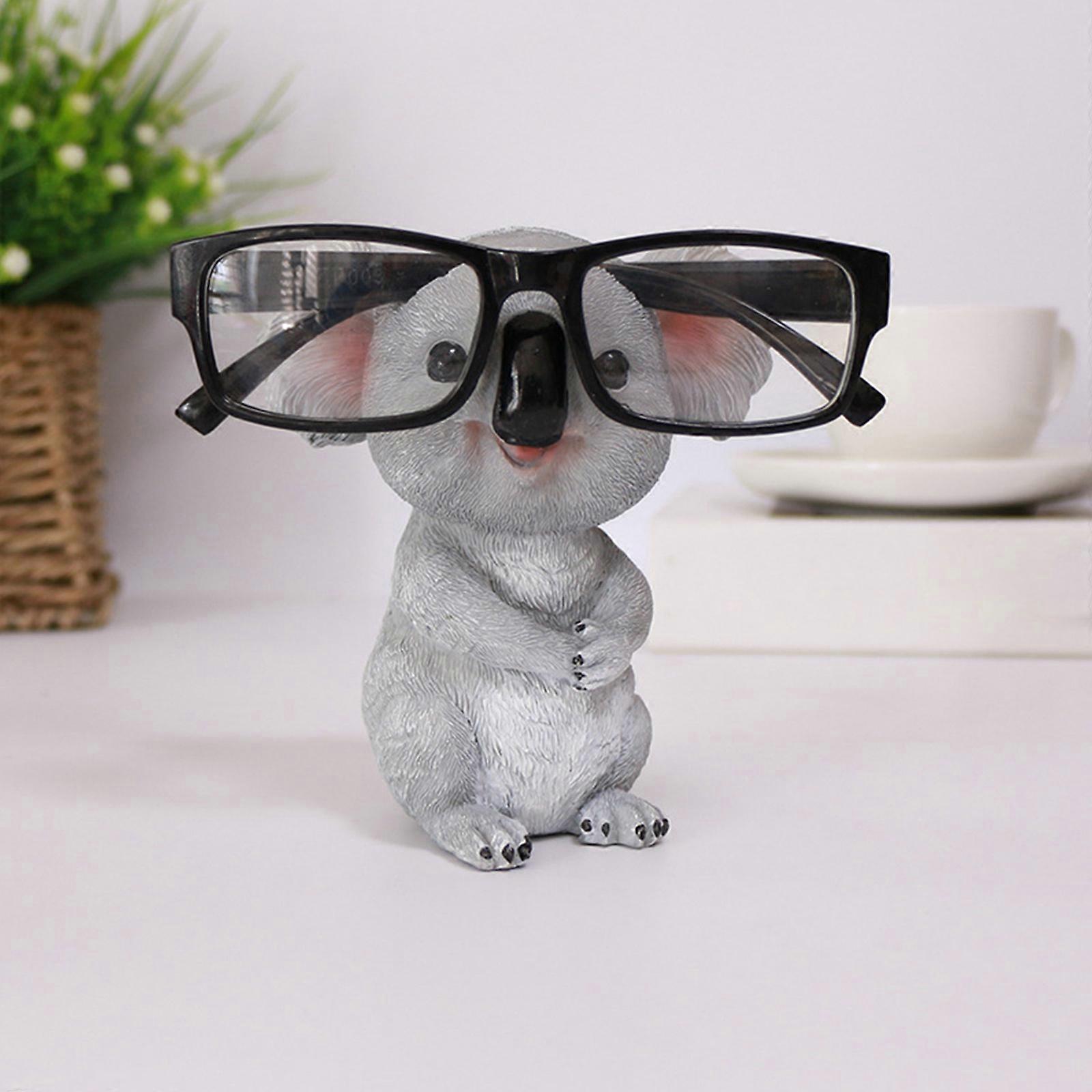 Cute Koala Figurines Glasses Holder Resin Statue Eyeglasses Pen Display Stand