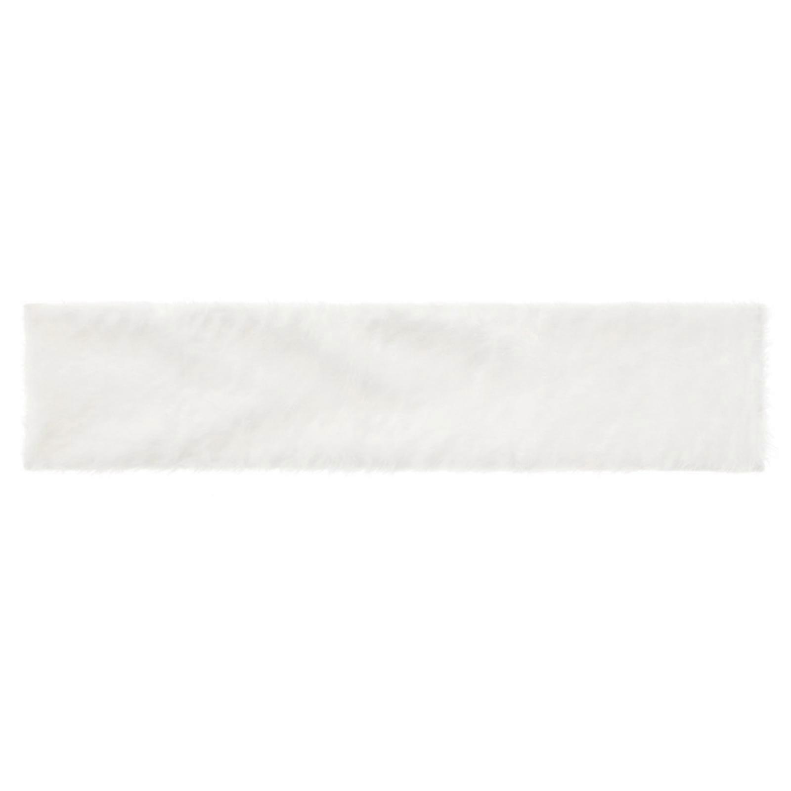 Plush Table Runner, White, Soft Fabric Decor