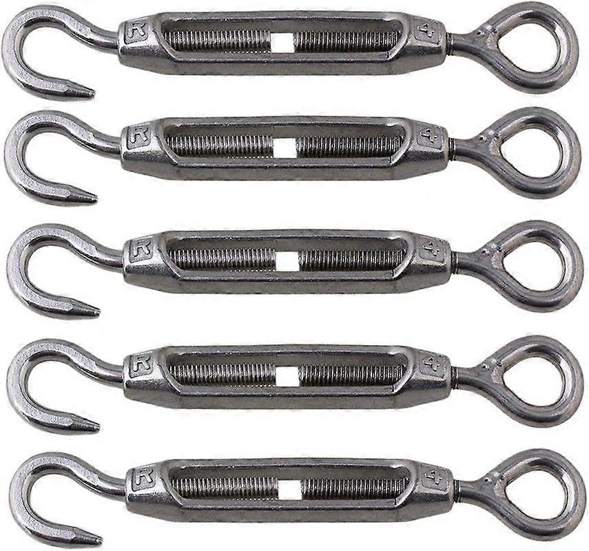 Tizzy M4 5 Pack 304 Acero Inoxidable Tensor de Gancho y Ojo Tensor
