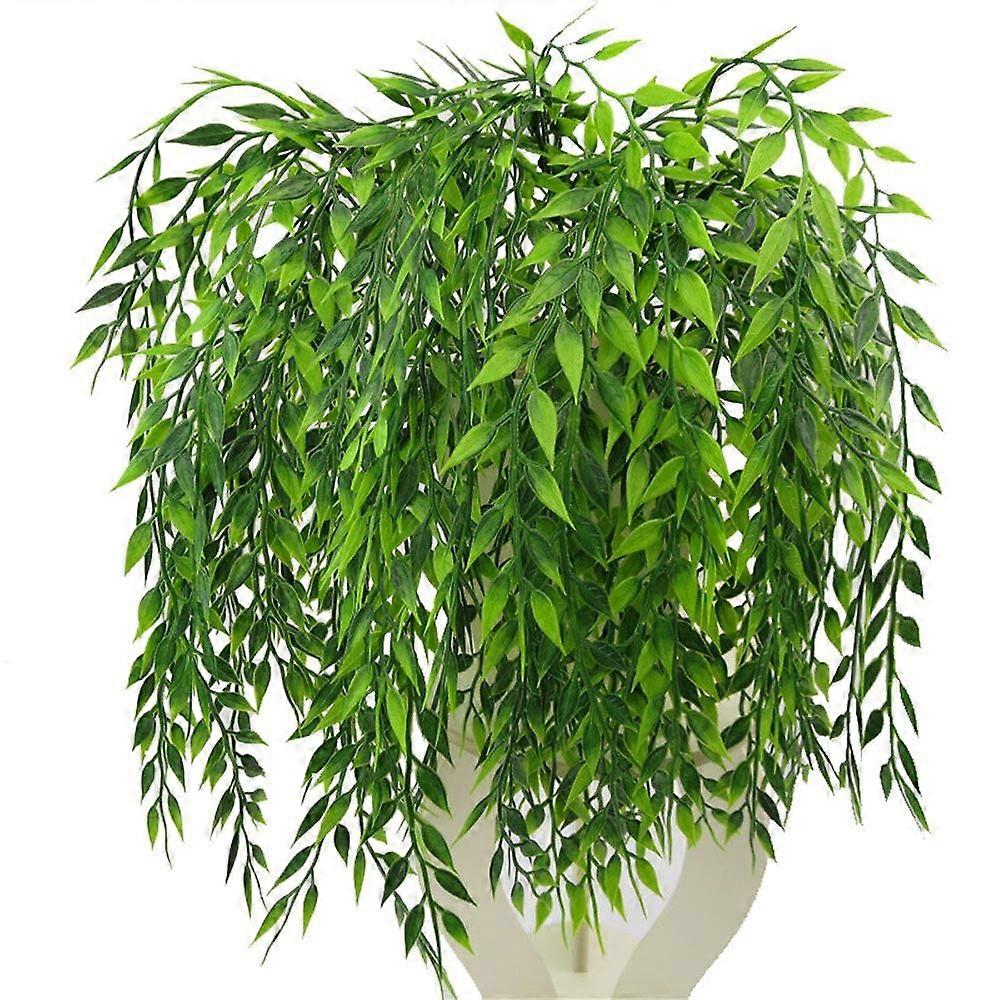 4 Pack Artificial Weeping Willow Greenery Vine Garland UV Resistant Faux Ivy for Indoor Outdoor Decor