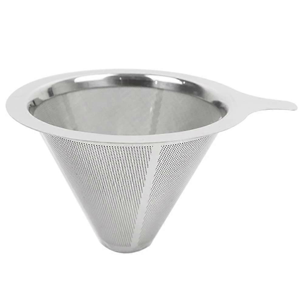 Stainless Steel Double Mesh Pour Over Coffee Dripper for Home Office Large Capacity, Durable Design, Easy to Clean