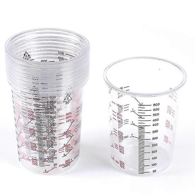 10 stk 600 ml plastmaling blandekopper blandepottemaling blanding kalibrert kopp shytmv