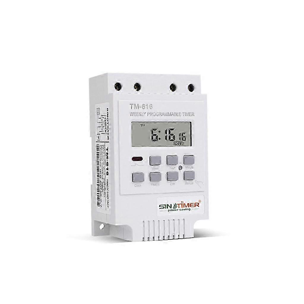 TM616W-4 Digital Electronic Timer Switch 220V 30A Rail Mount 17 Settings 7 Days Weekly Programmable Relay Controller