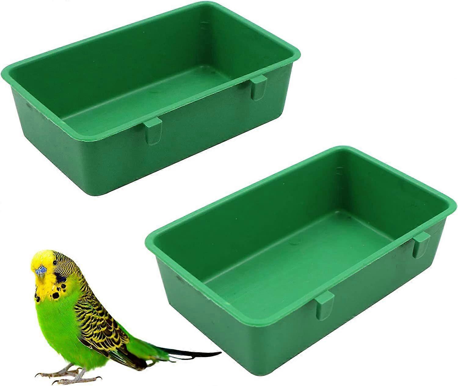 Bird Bath Cage Multifunctional Feeder - Plastic Basin Hanging Bird Feeder Bird Bath with Hooks