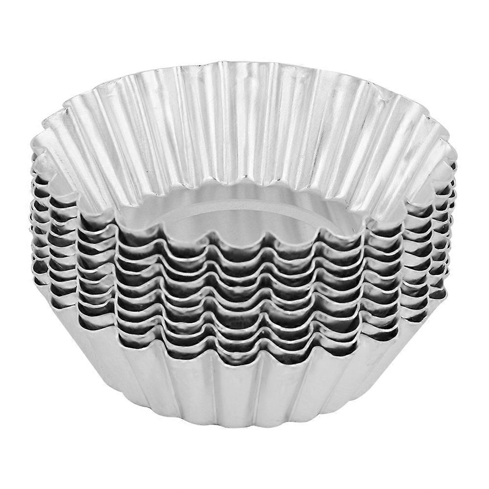 10Pcs Aluminum Egg Tart Mold 70mm Bakeware Mould Kitchen Tools for Pastry Baking, Durable Non-Stick Design