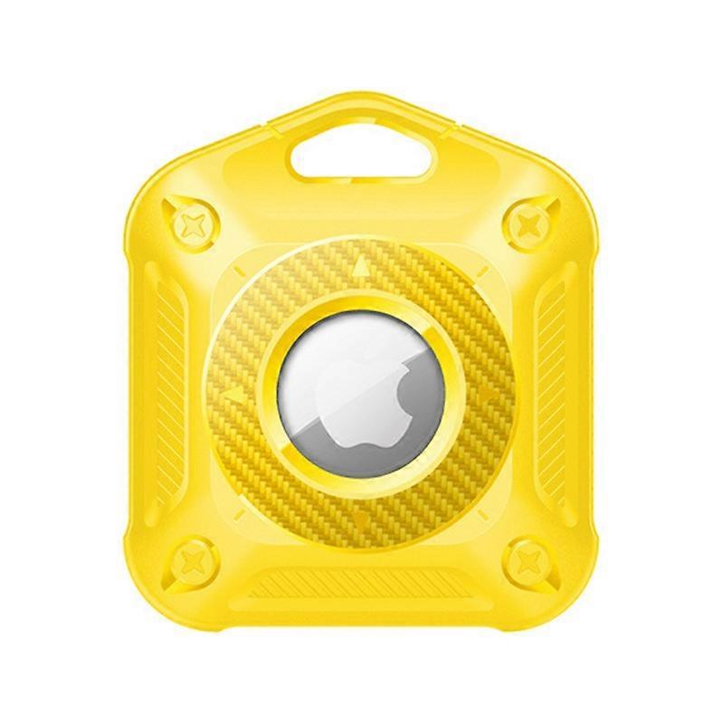 TPU+PC Case for AirTag Tracker,Anti-drop IP67 Waterproof Locator Protective Cover-Yellow