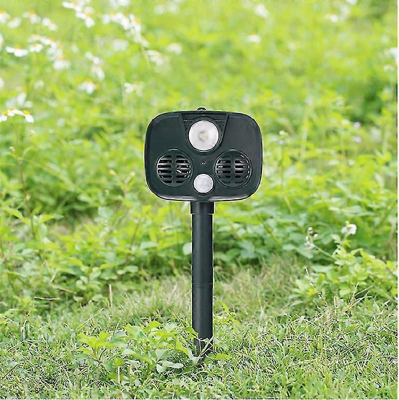 Repelente de animales ultrasónico - Con sensor de movimiento y flash ultrasónico - Para gatos, ratones, perros, ratas, tejones, zorros, pequeños roedores y aves